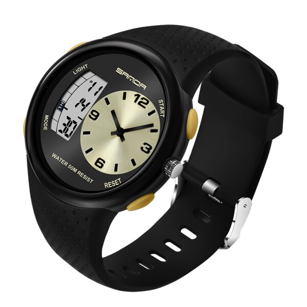 Newness Apex Digital Sports Watch: Sleek black digital watch with multiple features, perfect for any activity.