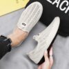 Newness Urban Explorer Mens Knit Sneakers Breathable lightweight knit sneakers in grey perfect for everyday wear Showcase of comfort and style