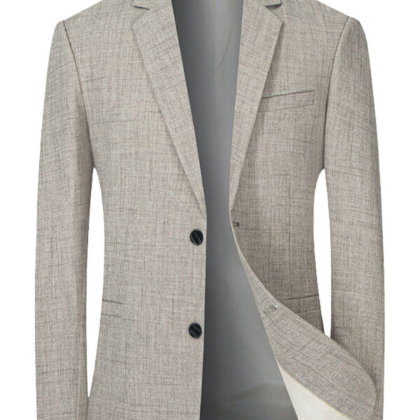 Newness Riviera Breeze Men's Casual Blazer in lightweight polyester, perfect for spring, summer, and fall. Model wearing the blazer looking stylish and relaxed.