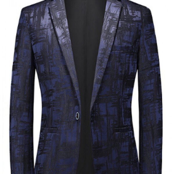 The Newness Metropolitan Men's Casual Blazer: A versatile, navy blue blazer for the modern man, perfect for any occasion. Shown on a male model, effortlessly stylish.