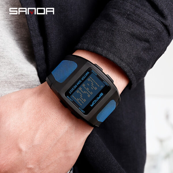 The Newness Apex Digital Sports Watch, showcasing its sleek design and advanced features, perfect for an active lifestyle. Highlighting its durable build and modern aesthetic.