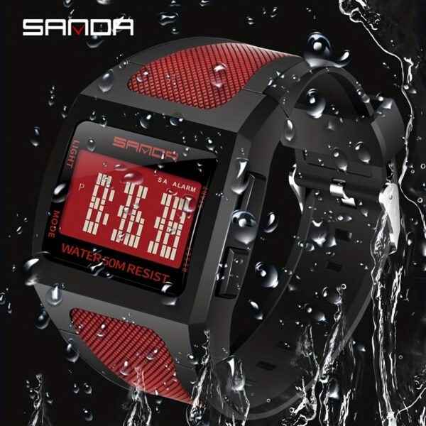 The Newness Apex Digital Sports Watch, showcasing its sleek design and advanced features, perfect for an active lifestyle. Highlighting its durable build and modern aesthetic.