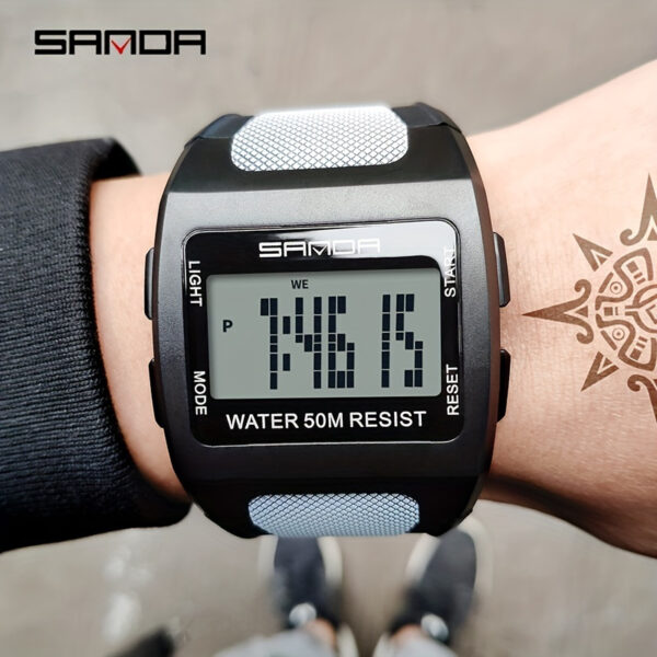 The Newness Apex Digital Sports Watch, showcasing its sleek design and advanced features, perfect for an active lifestyle. Highlighting its durable build and modern aesthetic.