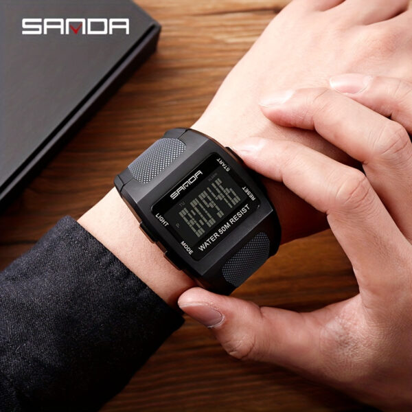 The Newness Apex Digital Sports Watch, showcasing its sleek design and advanced features, perfect for an active lifestyle. Highlighting its durable build and modern aesthetic.