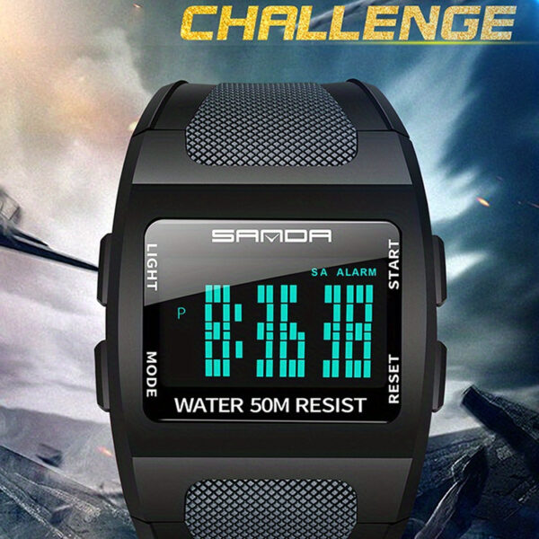 The Newness Apex Digital Sports Watch, showcasing its sleek design and advanced features, perfect for an active lifestyle. Highlighting its durable build and modern aesthetic.