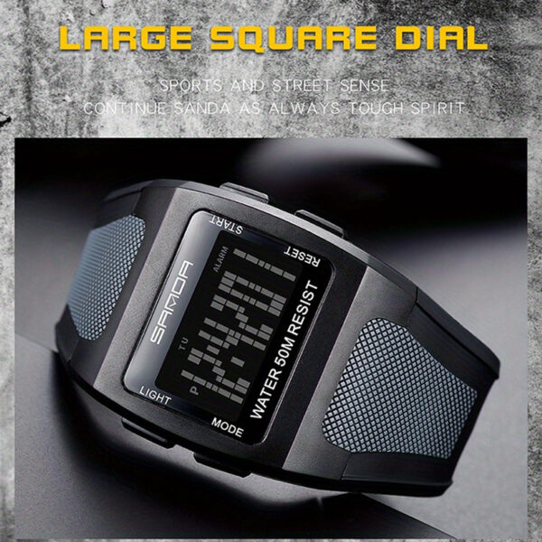 The Newness Apex Digital Sports Watch, showcasing its sleek design and advanced features, perfect for an active lifestyle. Highlighting its durable build and modern aesthetic.