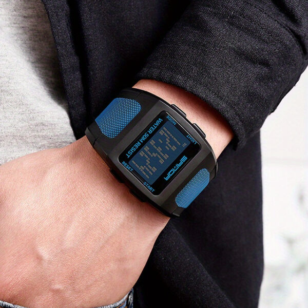 The Newness Apex Digital Sports Watch, showcasing its sleek design and advanced features, perfect for an active lifestyle. Highlighting its durable build and modern aesthetic.