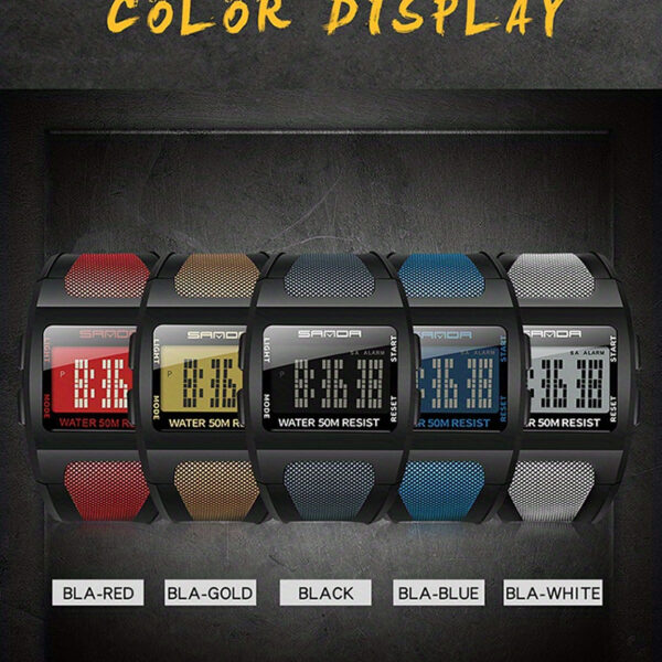 The Newness Apex Digital Sports Watch, showcasing its sleek design and advanced features, perfect for an active lifestyle. Highlighting its durable build and modern aesthetic.