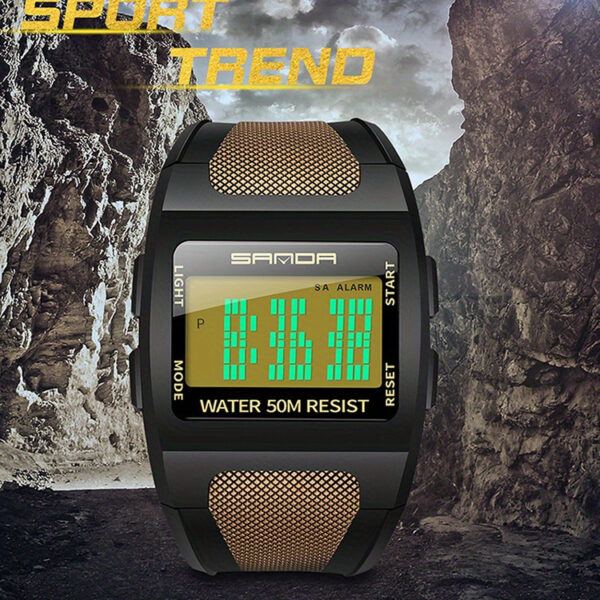 The Newness Apex Digital Sports Watch, showcasing its sleek design and advanced features, perfect for an active lifestyle. Highlighting its durable build and modern aesthetic.