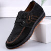 Newness Dubai Comfort Mens Fabric Loafers in navy blue showcasing the comfortable fit and casual style The loafers are made from breathable fabric