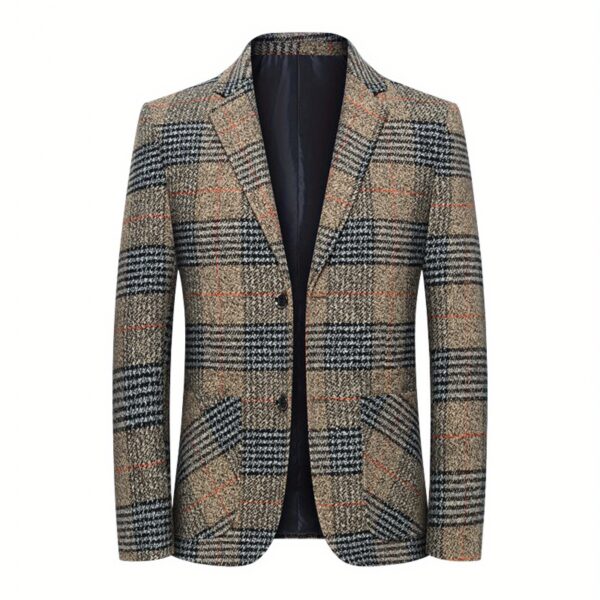 The Newness Metropolitan Plaid Blazer Jacket in a sophisticated fall-ready style, perfect for layering.
