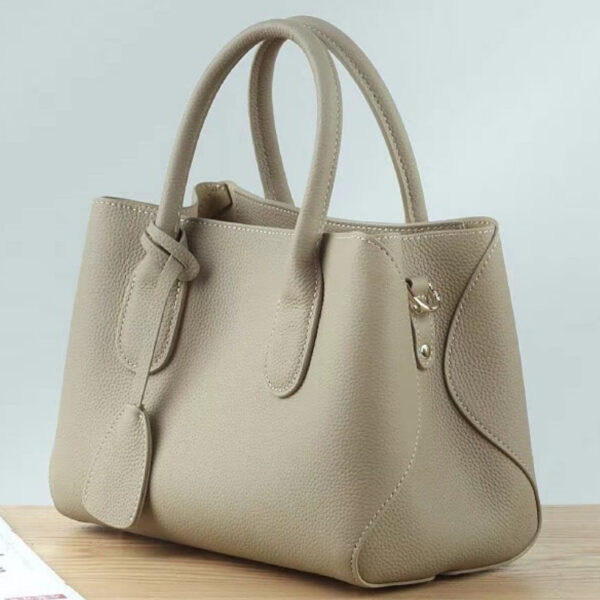 The Cairo Beige Urban Tote from Newness a stylish beige handbag with oiledge detailing perfect for everyday use
