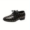 Stylish grid pattern boys oxford shoes perfect for formal occasions High quality leather comfortable fit Shop Newness