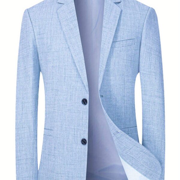 Newness Riviera Breeze Men's Casual Blazer in lightweight polyester, perfect for spring, summer, and fall. Model wearing the blazer looking stylish and relaxed.