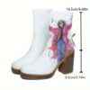 Newness Artistic Print Platform Boots Elevate your style with these chic platform boots perfect for any occasion Featuring a striking artistic print