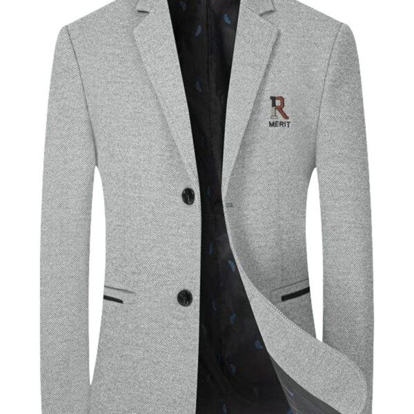 Newness Metropolitan Men's Tweed Blazer in luxurious tweed fabric, perfect for spring and fall. Model wears a classic men's blazer, ideal for smart casual or formal events.