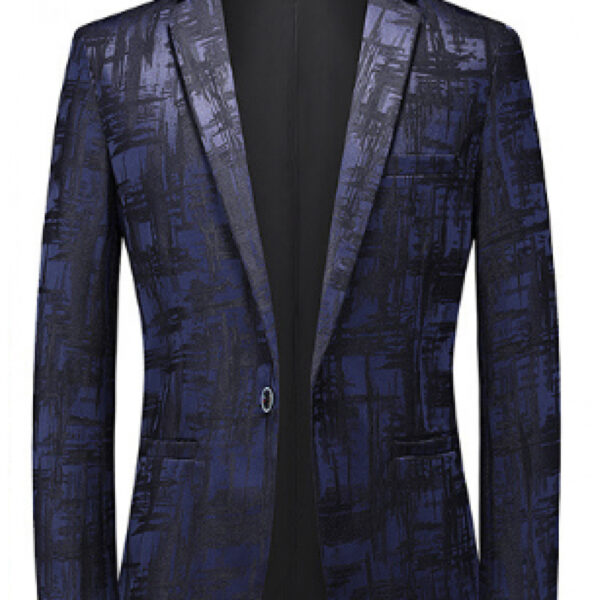The Newness Metropolitan Men's Casual Blazer: A versatile, navy blue blazer for the modern man, perfect for any occasion. Shown on a male model, effortlessly stylish.