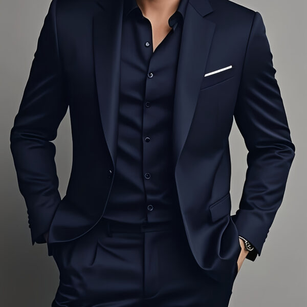 The Newness Executive: Modern Men's Formal Suit in charcoal grey, impeccably tailored for a sharp, modern look.