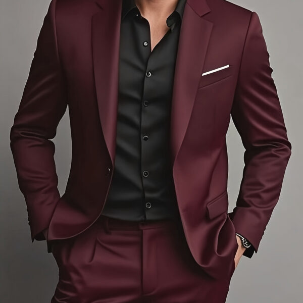 The Newness Executive: Modern Men's Formal Suit in charcoal grey, impeccably tailored for a sharp, modern look.