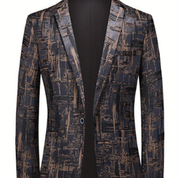 The Newness Metropolitan Men's Casual Blazer: A versatile, navy blue blazer for the modern man, perfect for any occasion. Shown on a male model, effortlessly stylish.