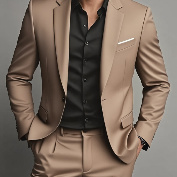 The Newness Executive: Modern Men's Formal Suit in charcoal grey, impeccably tailored for a sharp, modern look.