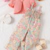 Adorable child wearing Newnesss Summer Bloom Floral Jumpsuit a boho chic floral jumpsuit perfect for sunny days
