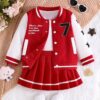 Stylish girls preppy jacket set from Newness Features a blazer and skirt combination in coordinating colors and fabrics Perfect for school special occasions or everyday wear